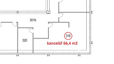 Pronájem kanceláře 66,4 m2 ulice Sokolovská