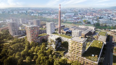 Prodej bytu 2+kk s terasou v novém projektu Nová papírna v Plzni. 