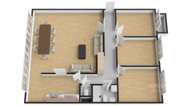 Pronájem krásného bytu 4+kk/B/PS,107 m2, Praha  5 - Smíchov, ul. Ostrovského.