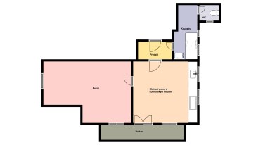 Pronájem krásného bytu 2+kk/B, 50 m2, Praha 4 - Podolí, ul. Pravá.