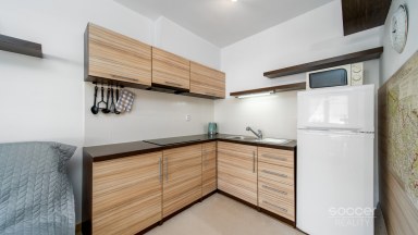 Z obýváku přímo na sjezdovku! Stylový apartmán 1+kk s terasou a parkováním – Prkenný Důl