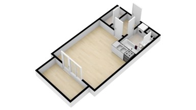 Pronájem bytu 1+kk/B/PS, 34 m2, Praha - Čakovice, ul. Bermanova.